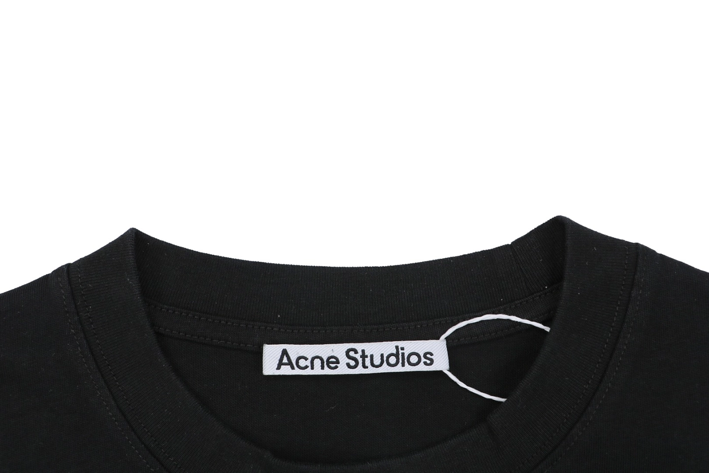 Acne Studios Embroidered Logo Patchwork T-Shirt Black Collar