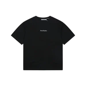 Acne Studios Embroidered Logo Patchwork T-Shirt Black Front view