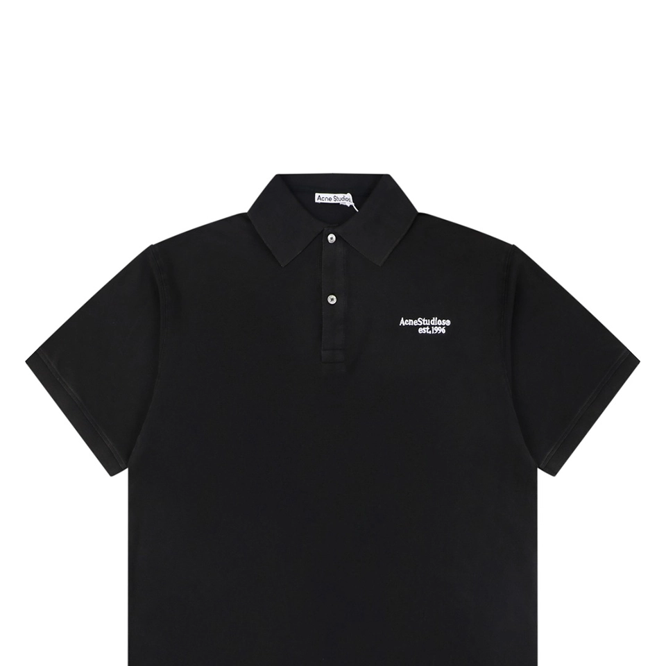 Acne Studios Logo Embroidered Polo T-Shirt