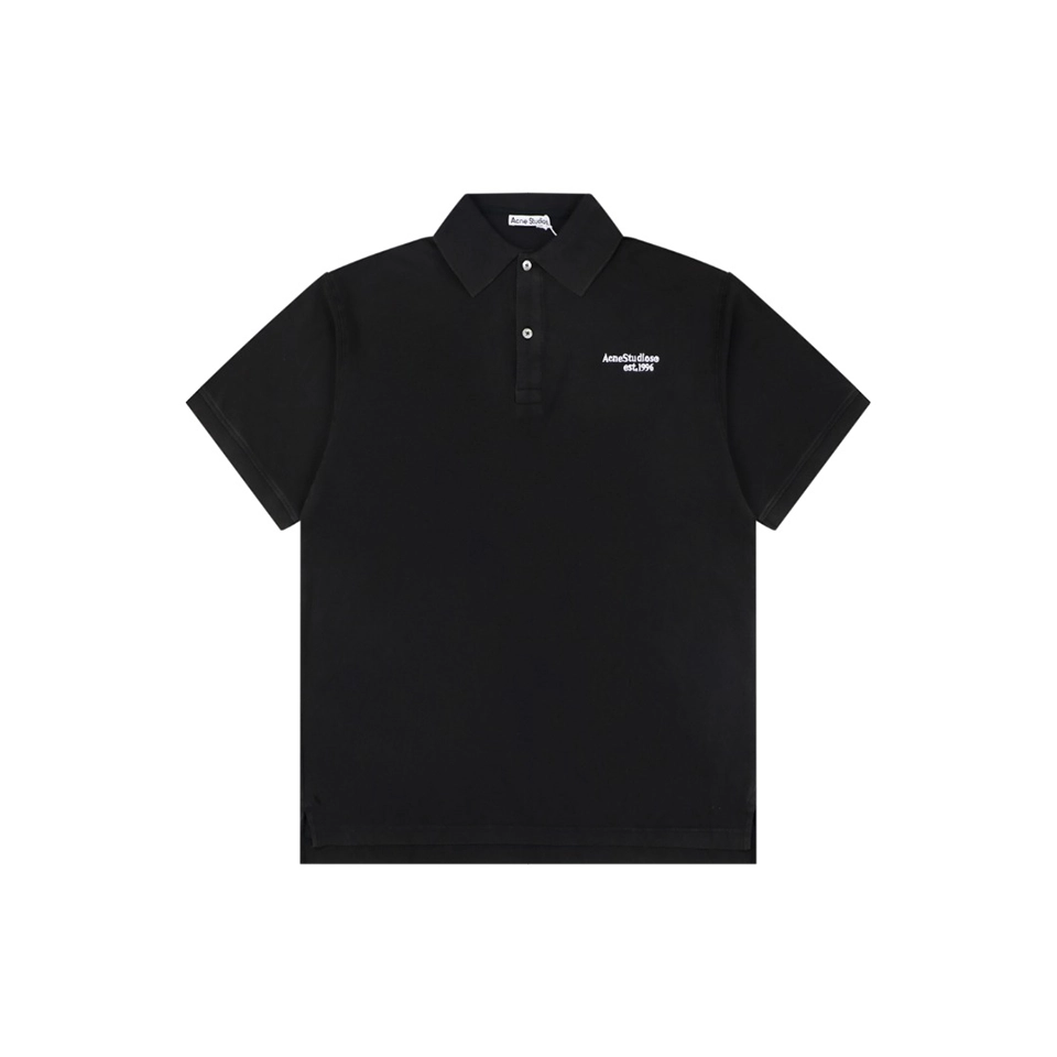 Acne Studios Logo Embroidered Polo T-Shirt Front view