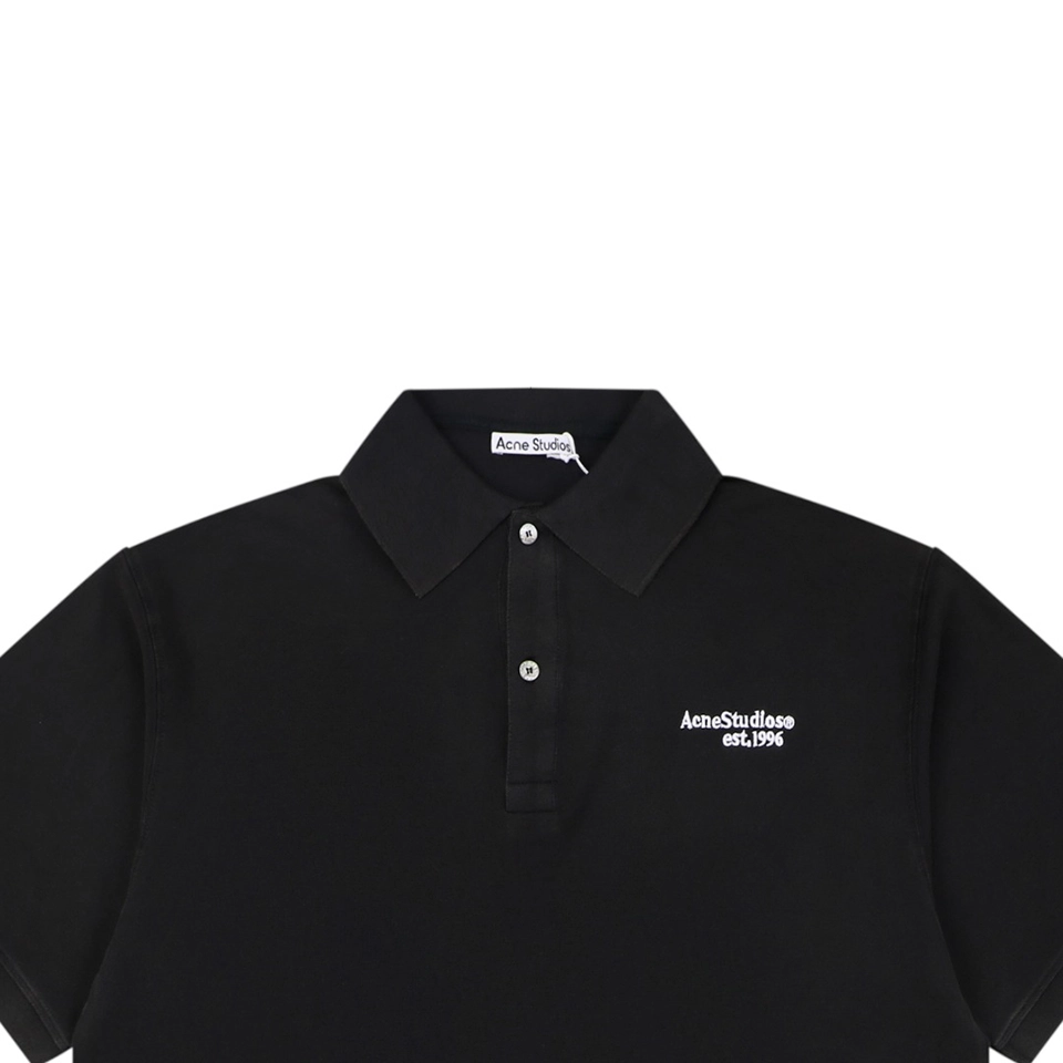 Acne Studios Logo Embroidered Polo T-Shirt