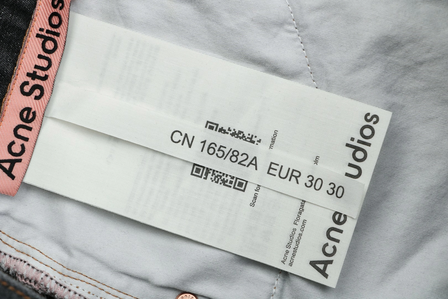 Acne Studios Paint Splatter Washed Wide-Leg Jeans Wash label