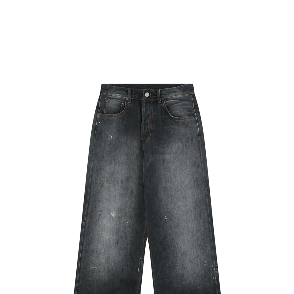 Acne Studios Paint Splatter Washed Wide-Leg Jeans