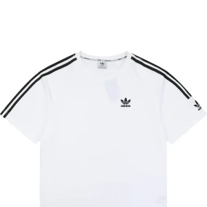 Adidas Originals 3-Stripes Shoulder T-Shirt White