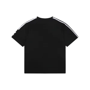 Adidas Originals 3-Stripes Shoulder T-Shirt Black Back view
