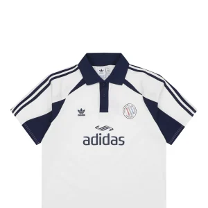 Adidas White & Navy Collaborative Polo T-Shirt