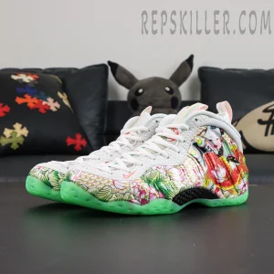 Nike Air Foamposite One Pro “Tianjin 2.0” front angled view featuring traditional Eastern-inspired artwork and Foamposite shell construction
