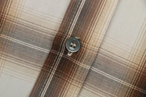 Ami Paris Heart Logo Plaid T-Shirt Button