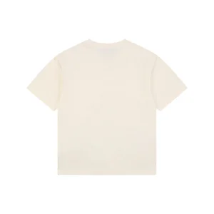 Ami Paris Playful Logo Embroidered T-Shirt Beige Back view