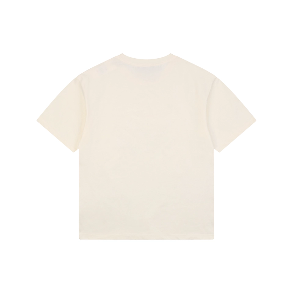 Ami Paris Playful Logo Embroidered T-Shirt Beige Back view