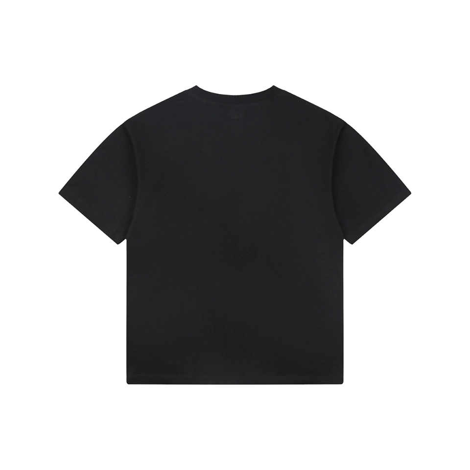 Ami Paris Playful Logo Embroidered T-Shirt Black Back view