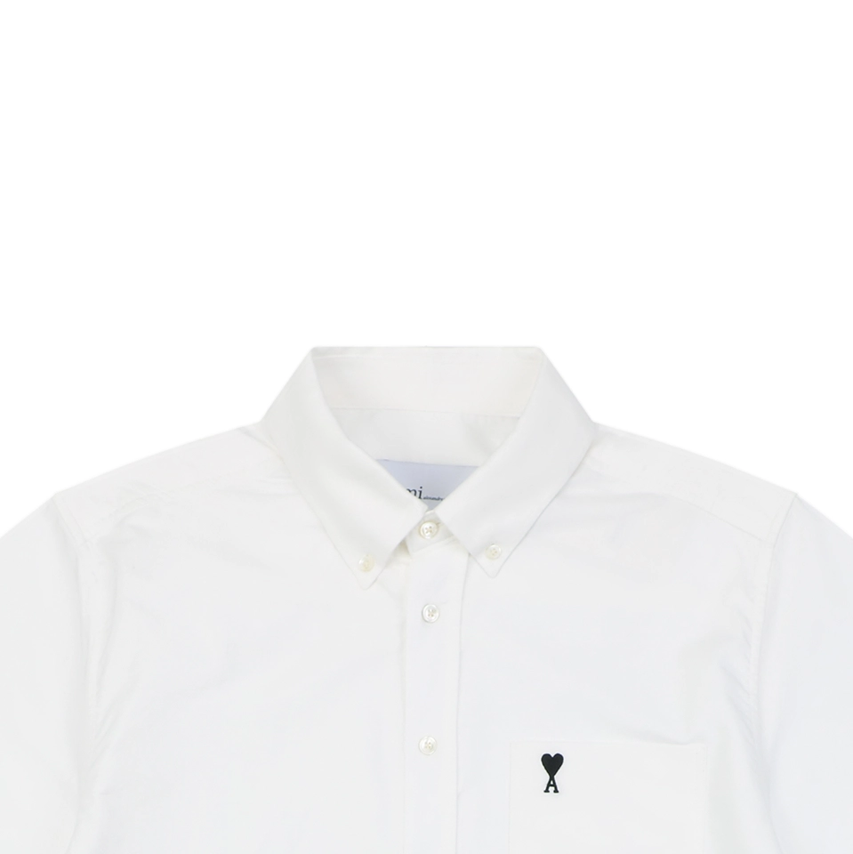 Ami Pocket Heart Embroidered T-Shirt White