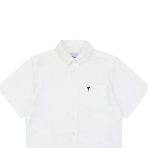Ami Pocket Heart Embroidered T-Shirt White
