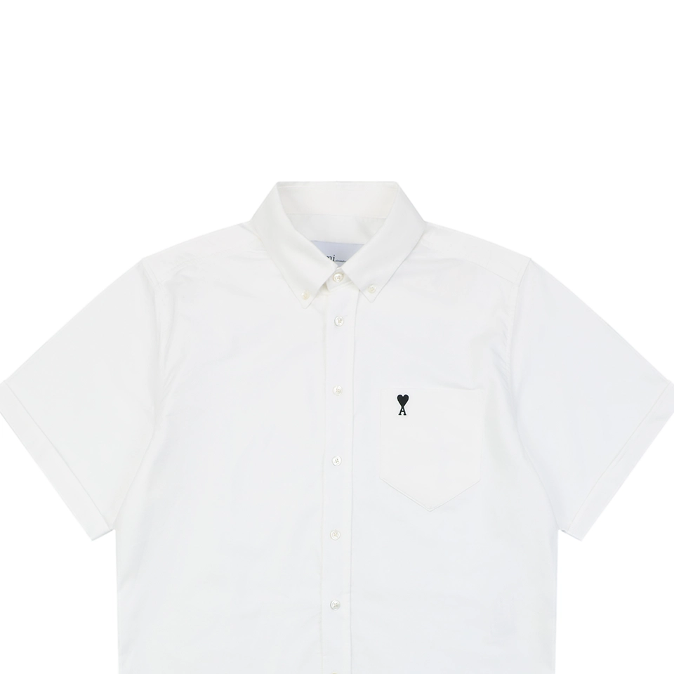 Ami Pocket Heart Embroidered T-Shirt White