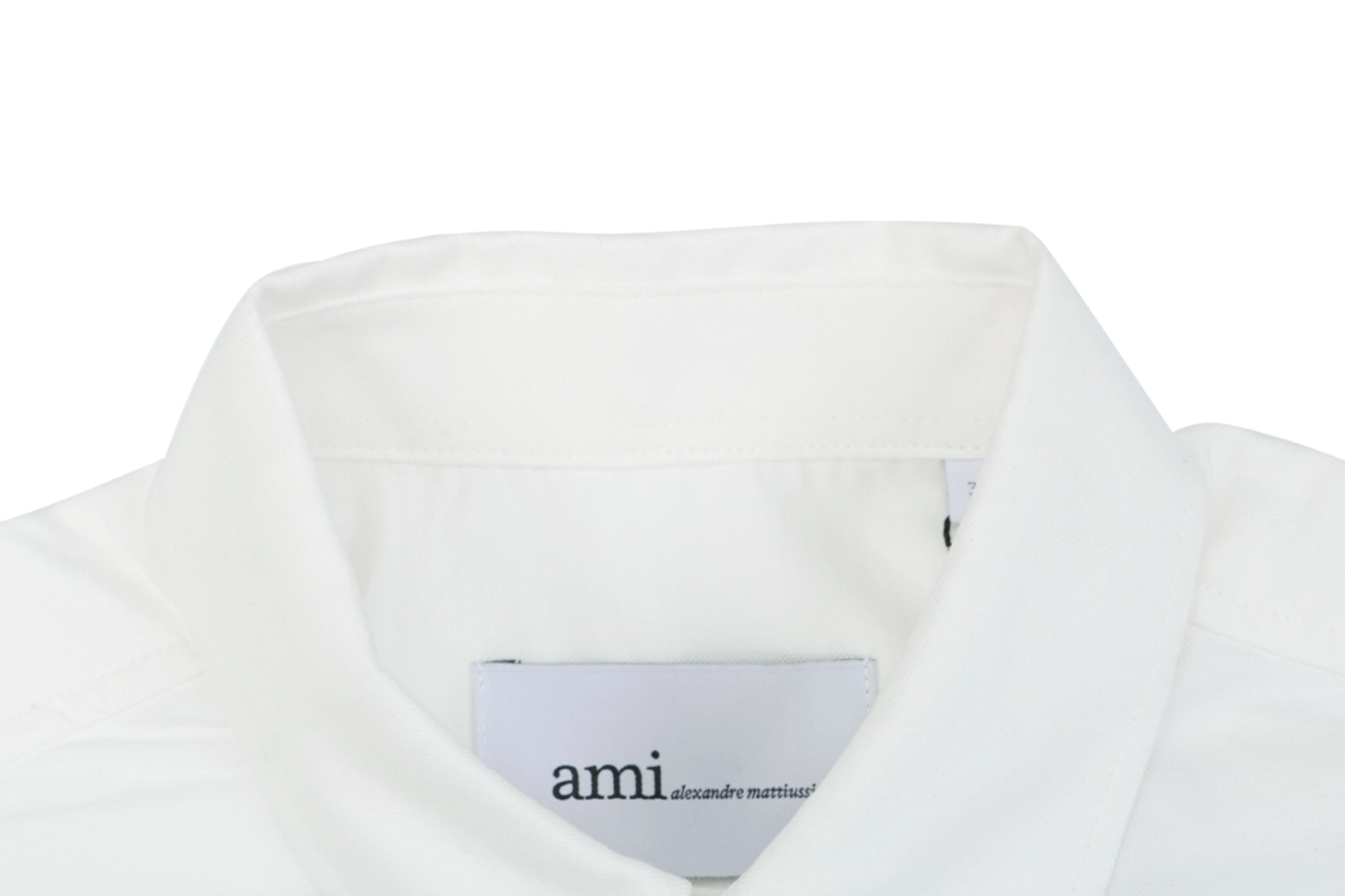 Ami Pocket Heart Embroidered T-Shirt White Collar