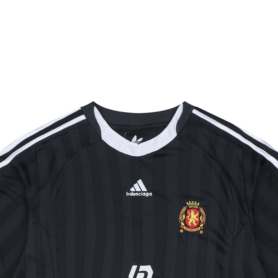 Balenciaga Color-Block Collar Manchester Crest T-Shirt