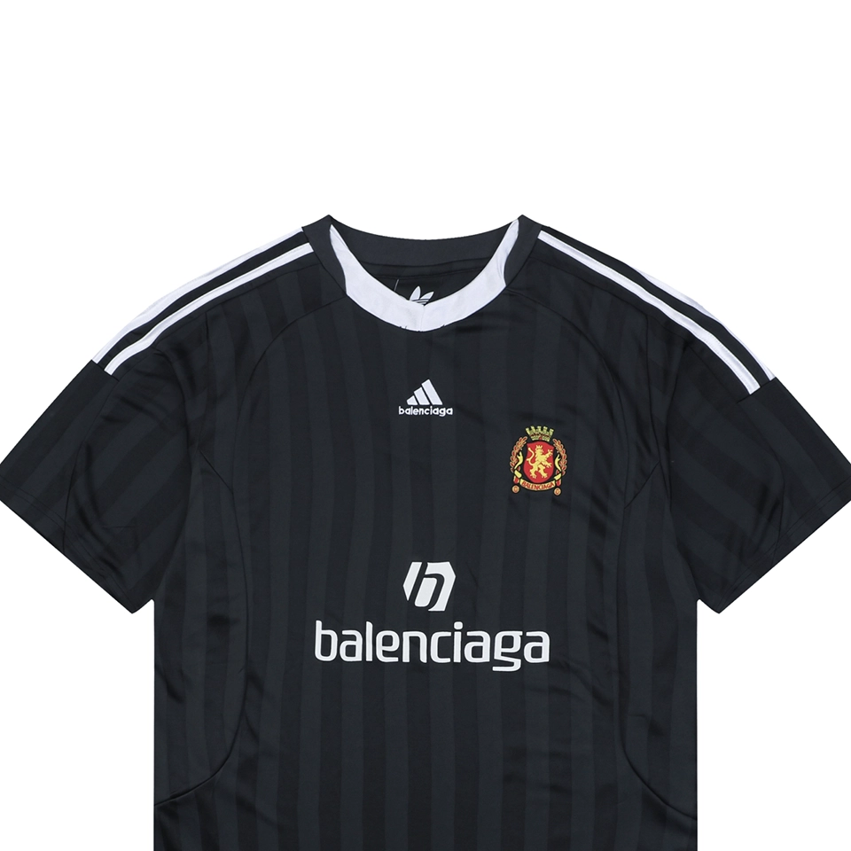 Balenciaga Color-Block Collar Manchester Crest T-Shirt