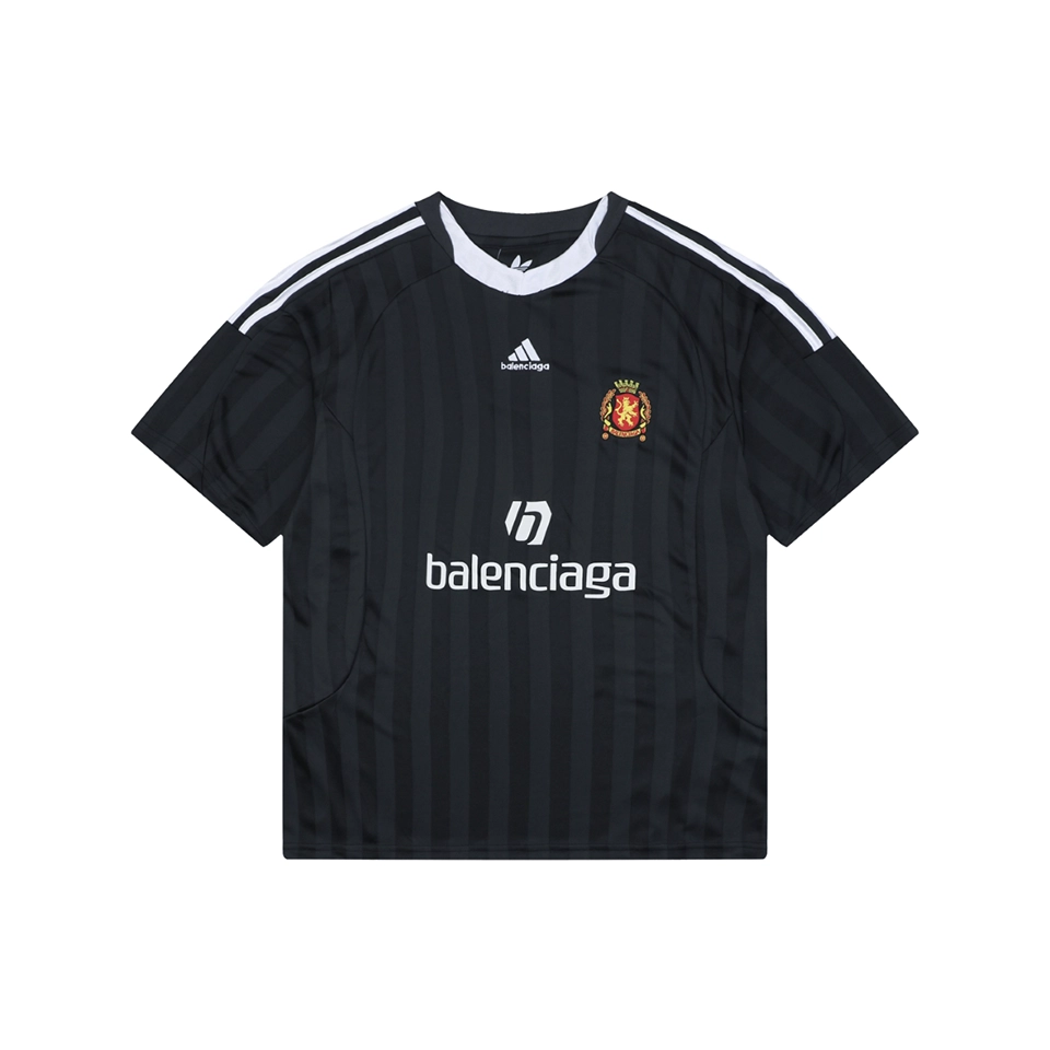 Balenciaga Color-Block Collar Manchester Crest T-Shirt Front view