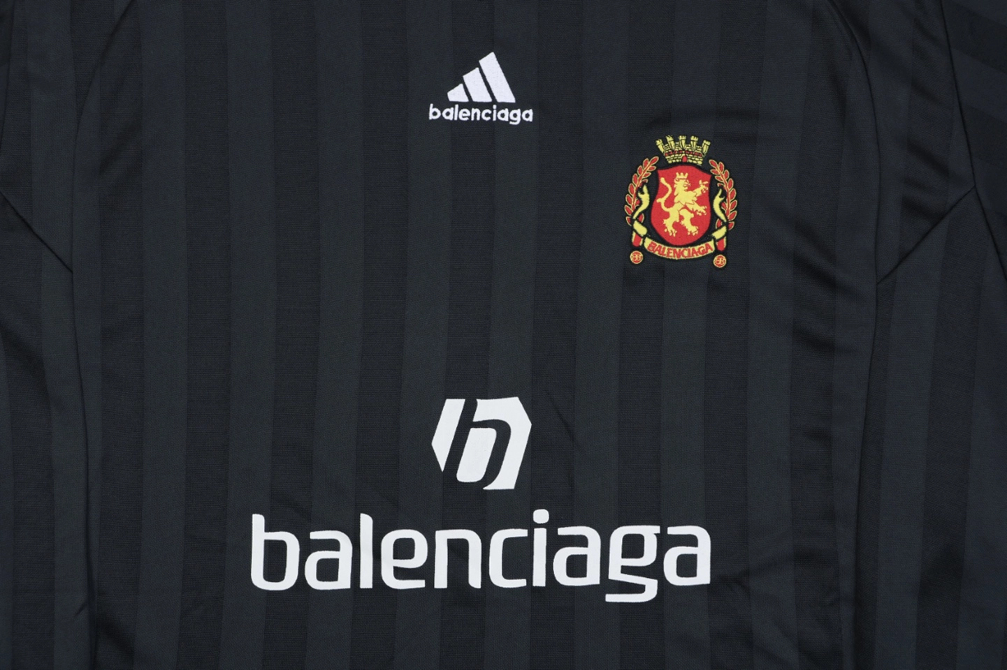 Balenciaga Color-Block Collar Manchester Crest T-Shirt Front Print
