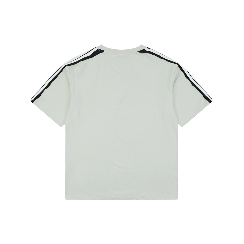 Balenciaga Double Ring Contrast Stripe T-Shirt Grey Back view