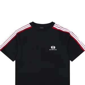 Balenciaga Double Ring Contrast Stripe T-Shirt Black
