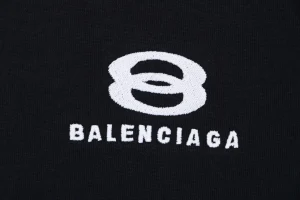 Balenciaga Double Ring Contrast Stripe T-Shirt Black Brand