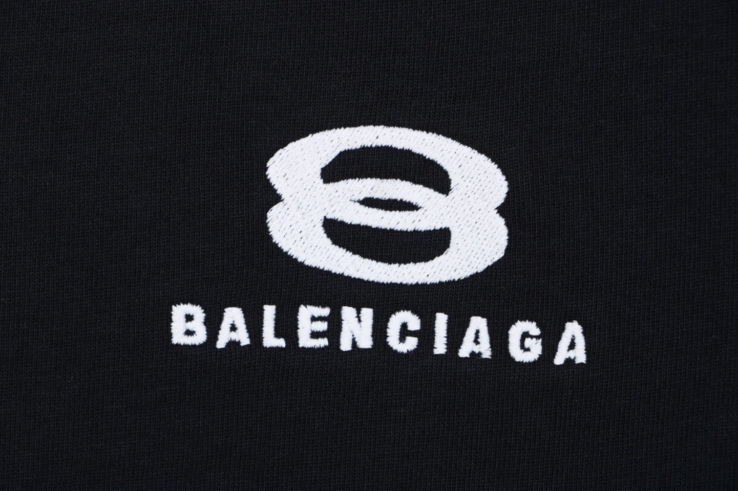 Balenciaga Double Ring Contrast Stripe T-Shirt Black Brand