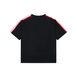 Balenciaga Double Ring Contrast Stripe T-Shirt Black Back view