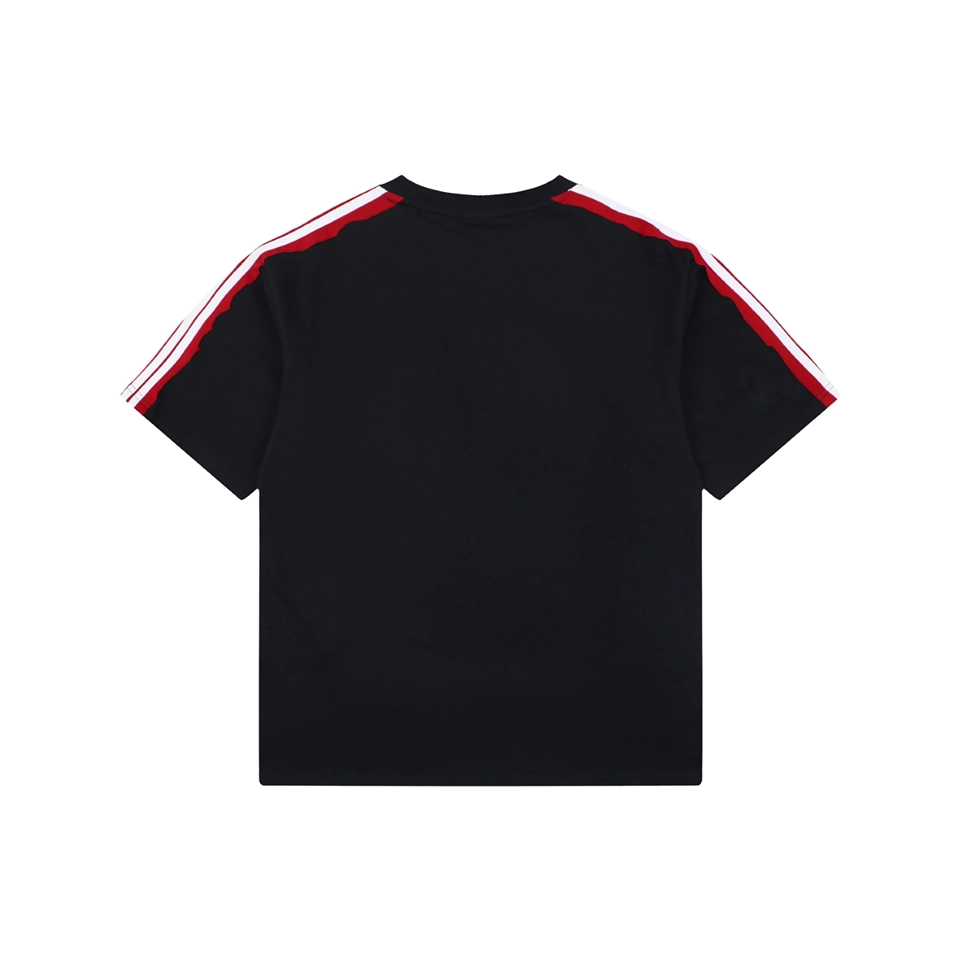 Balenciaga Double Ring Contrast Stripe T-Shirt Black Back view
