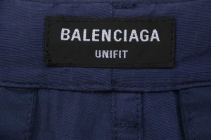 Balenciaga Faded French Workwear Cargo Drawstring Shorts Brand label
