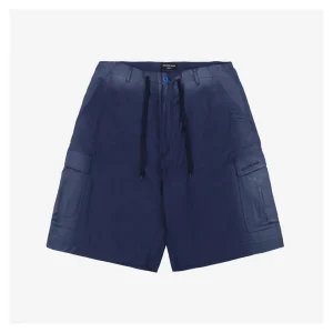 Balenciaga Faded French Workwear Cargo Drawstring Shorts Front view