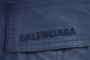 Balenciaga Faded French Workwear Cargo Drawstring Shorts Brand