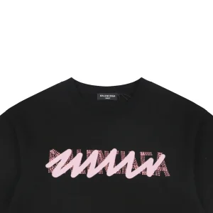 Balenciaga Graffiti Overlay Logo T-Shirt Black