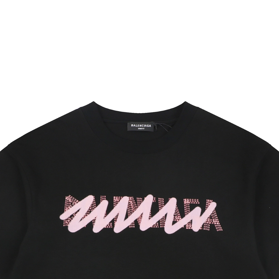 Balenciaga Graffiti Overlay Logo T-Shirt Black