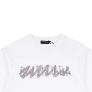 Balenciaga Graffiti Overlay Logo T-Shirt White