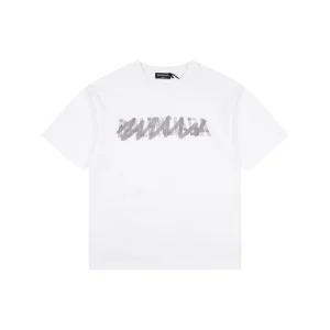 Balenciaga Graffiti Overlay Logo T-Shirt White Front view