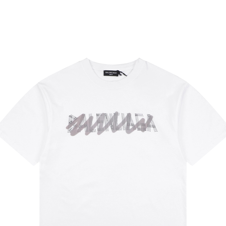 Balenciaga Graffiti Overlay Logo T-Shirt White