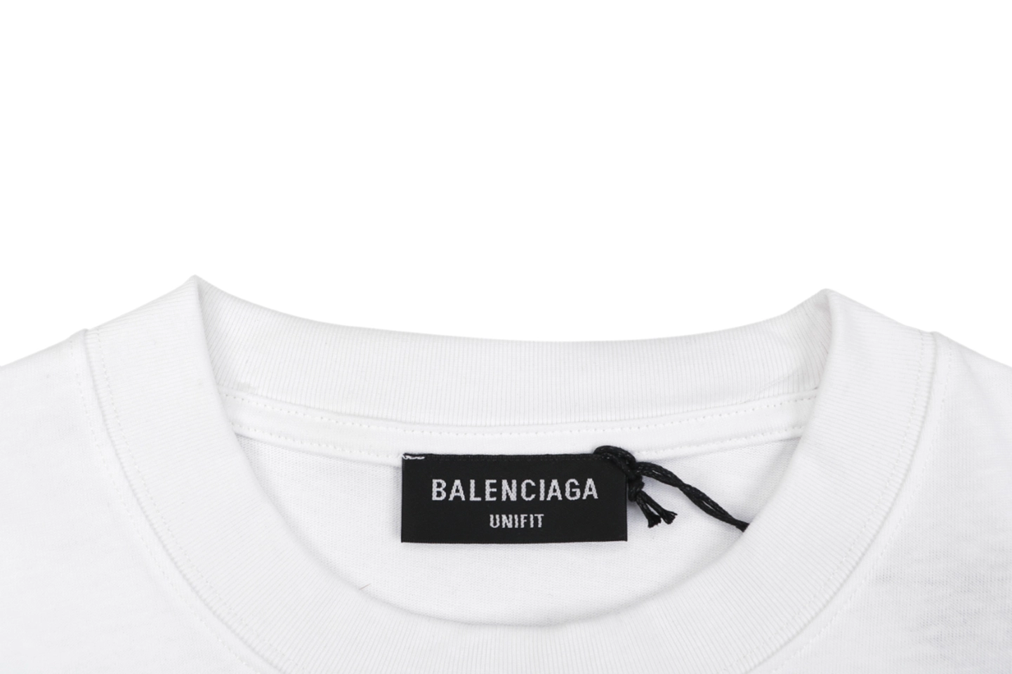Balenciaga Graffiti Overlay Logo T-Shirt White Collar
