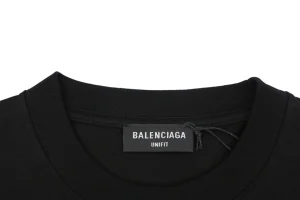 Balenciaga Graffiti Overlay Logo T-Shirt Black Collar