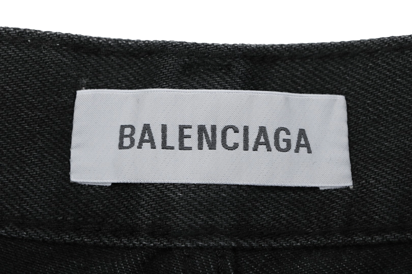 Balenciaga Grey Side-Piping Denim Shorts Brand label