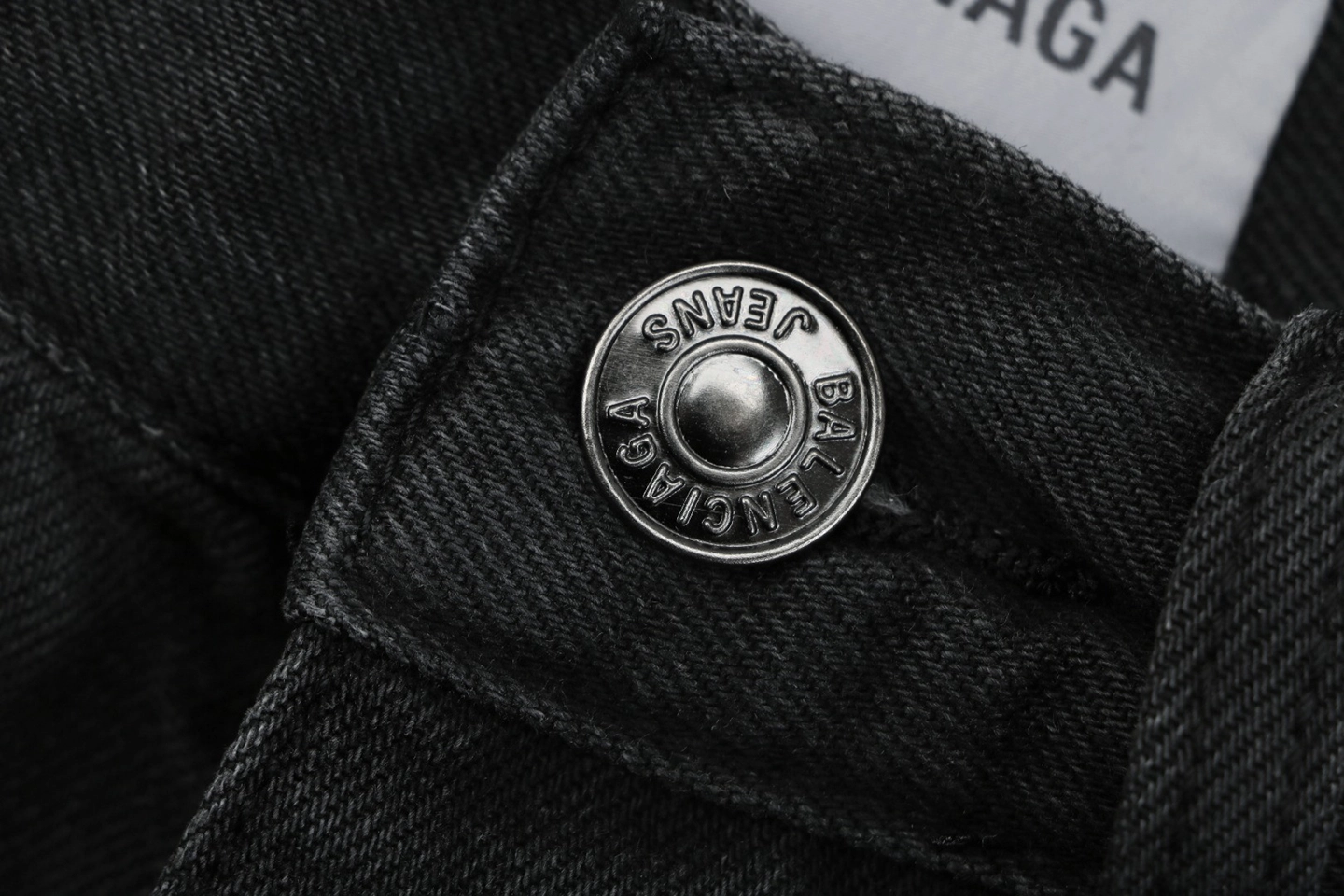 Balenciaga Grey Side-Piping Denim Shorts Button