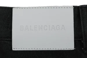 Balenciaga Grey Side-Piping Denim Shorts Brand label