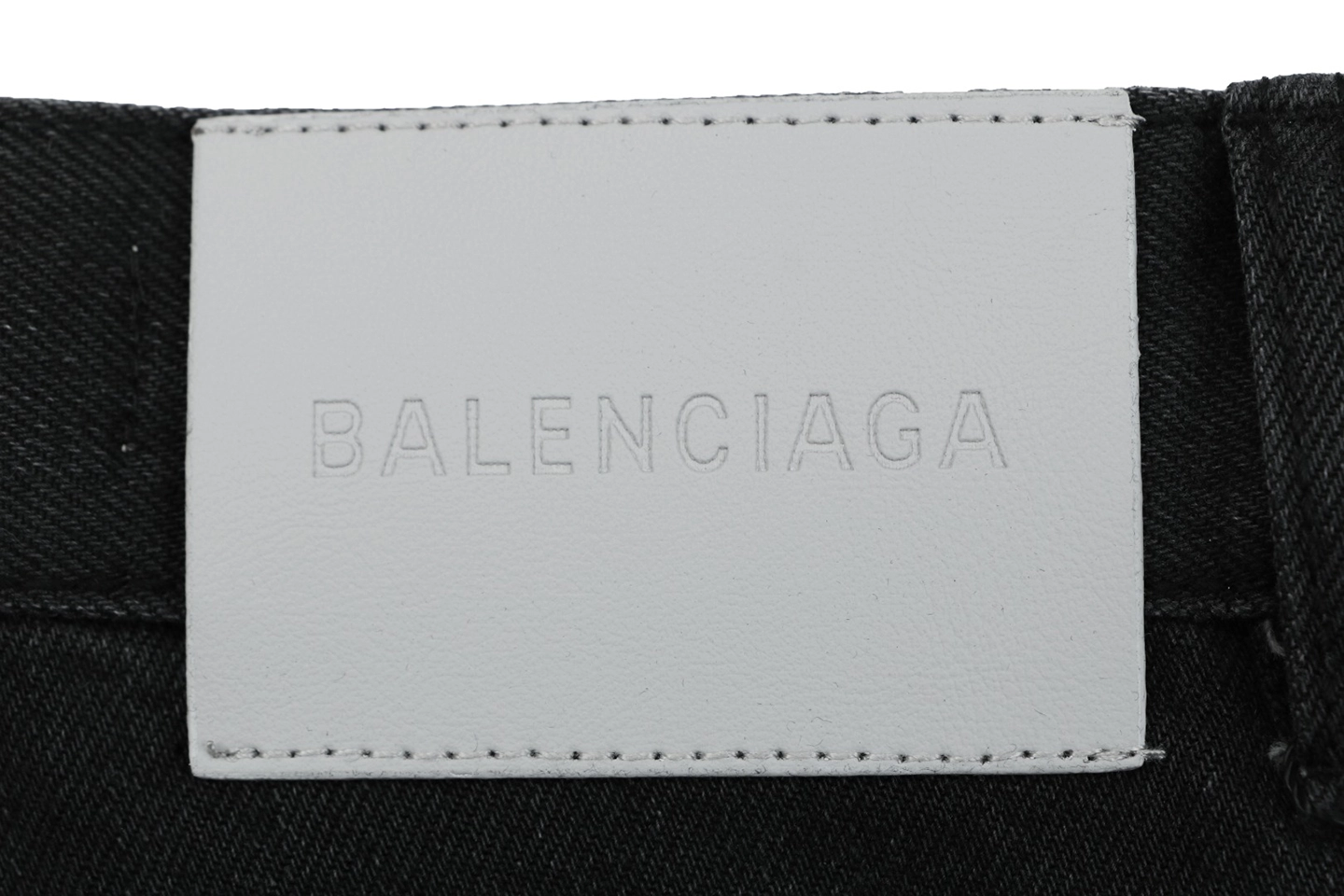 Balenciaga Grey Side-Piping Denim Shorts Brand label