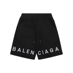 Balenciaga Hem Logo Embroidered Sweat Shorts Front view