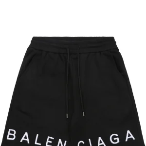 Balenciaga Hem Logo Embroidered Sweat Shorts