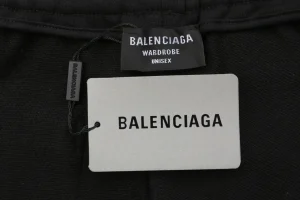 Balenciaga Hem Logo Embroidered Sweat Shorts Brand label