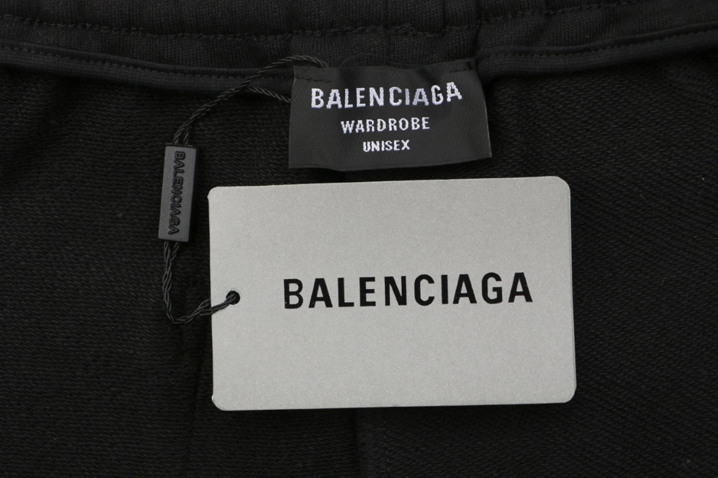 Balenciaga Hem Logo Embroidered Sweat Shorts Brand label