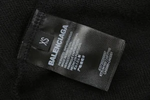 Balenciaga Hem Logo Embroidered Sweat Shorts Wash label