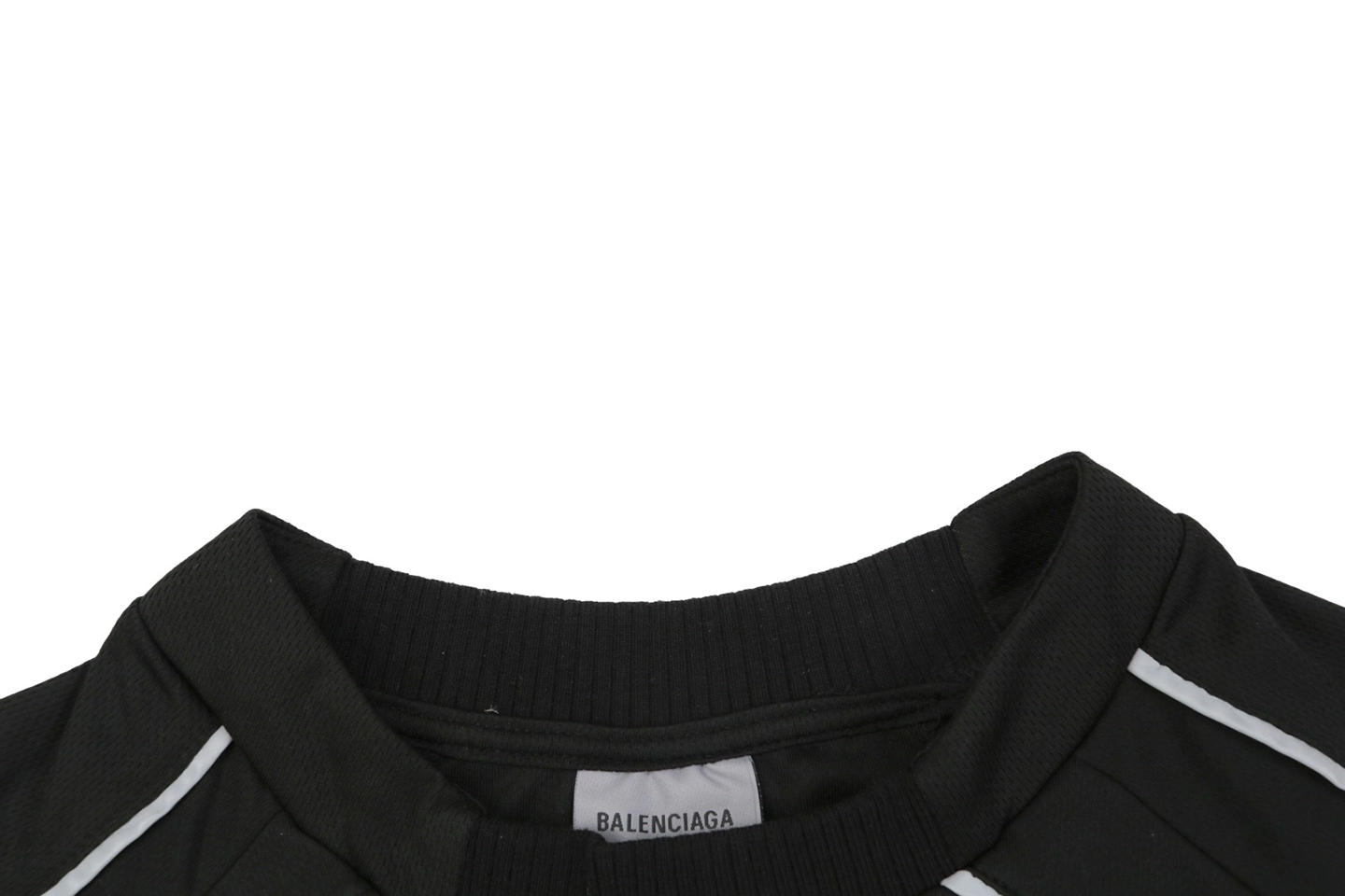 Balenciaga Laurel Crest Reflective Sports T-Shirt Collar