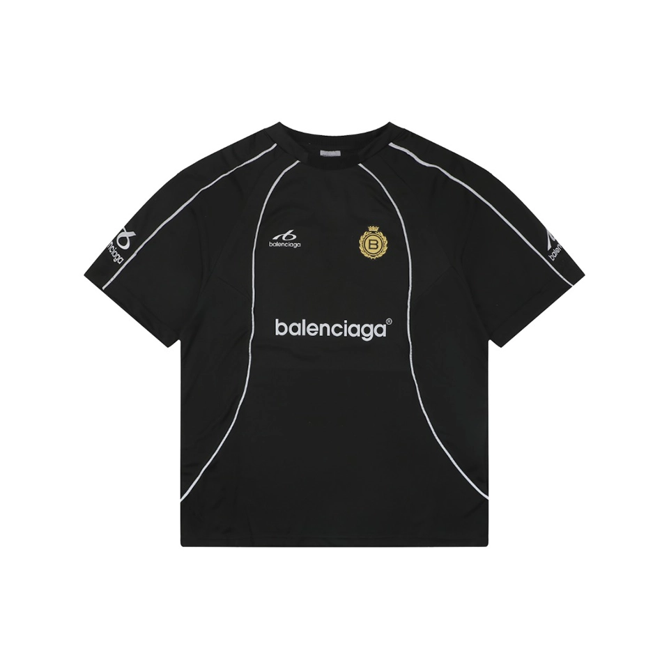 Balenciaga Laurel Crest Reflective Sports T-Shirt Front view